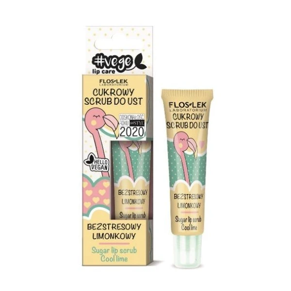 Flos-Lek Laboratorium, cukrowy scrub do ust, limonkowy, 14g