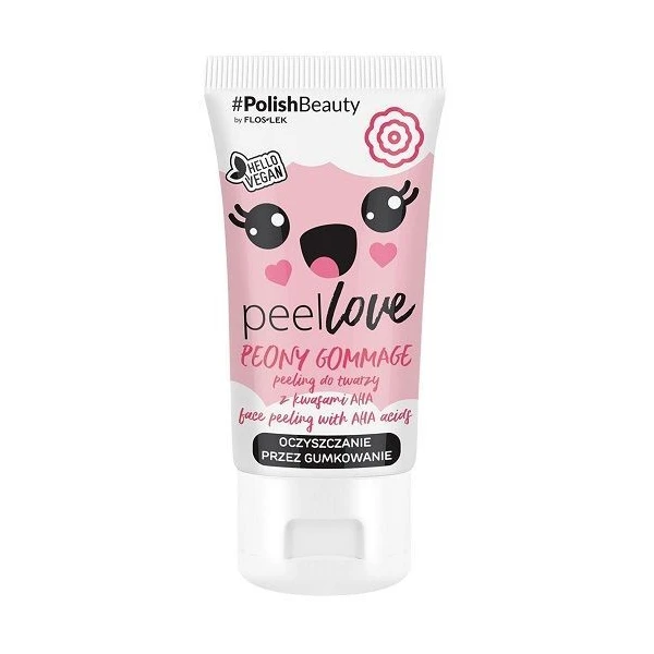 Flos-Lek Laboratorium, PeelLove Peony Gommage, peeling z ekstraktem z peonii do twarzy, z kwasami AHA, 75ml