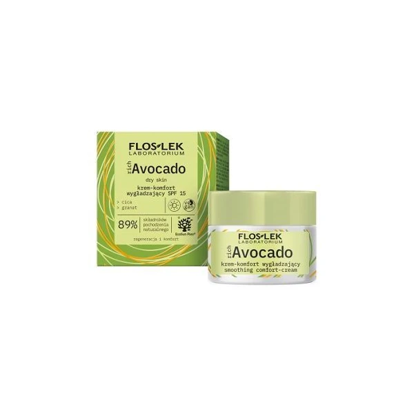 Flos-Lek Laboratorium, Rich Avocado, krem wygładzający, na dzień, SPF 15, 50ml
