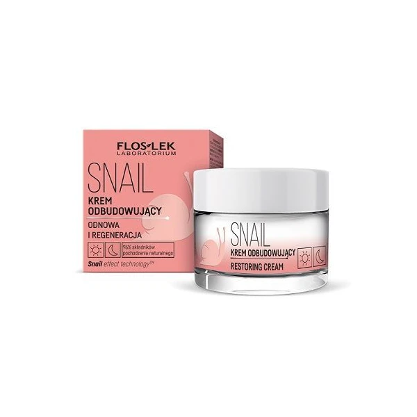 Flos-Lek Laboratorium, Snail, krem odbudowujący na dzień i na noc, ze śluzem ślimaka, 50ml