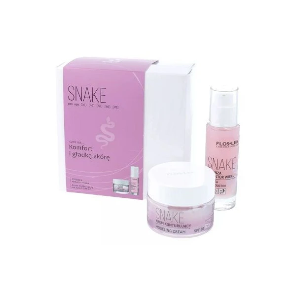 Flos-Lek Laboratorium, Snake, krem konturujący, na dzień, SPF20, 50ml + essenza reduktor wieku, 30ml