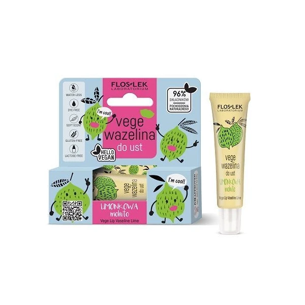 Flos-Lek Laboratorium, Vege, wazelina do ust, Limonkowa Mohito, 10g