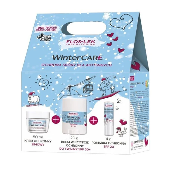 Flos-Lek Laboratorium, Winter Care, krem ochronny, 50ml + krem do twarzy w sztyfcie, 20g + pomadka ochronna, 1 sztuka