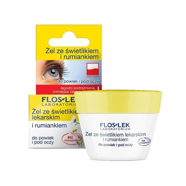 Flos-Lek Laboratorium, żel ze świetlikiem lekarskim i rumiankiem do powiek i pod oczy, 10g