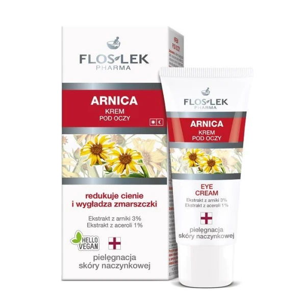 Flos-Lek Pharma, Arnica, krem pod oczy, cera naczynkowa, 30ml
