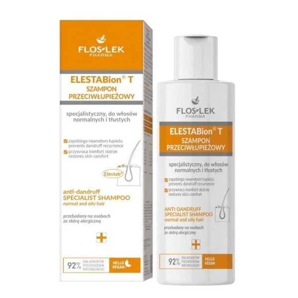 Flos-Lek Pharma, ElestaBion T, szampon przeciwłupieżowy specjalistyczny do włosów normalnych i tłustych, 150ml