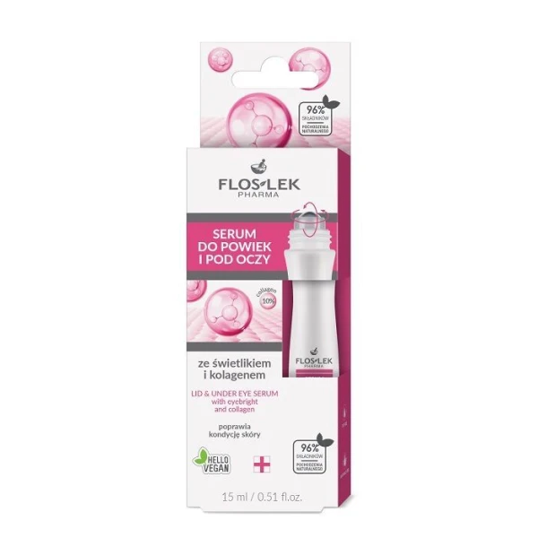 Flos-Lek Pharma, serum do powiek  i pod oczy ze świetlikiem i kolagenem, 15ml