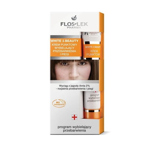 Flos-Lek Pharma, White&Beauty, krem punktowy wybielający przebarwienia, 20ml