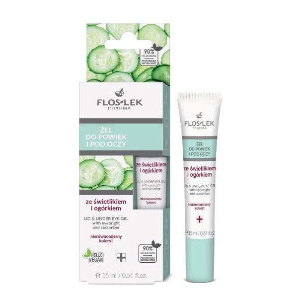 Flos-Lek Pharma, żel do powiek i pod oczy ze świetlikiem i ogórkiem, 15ml
