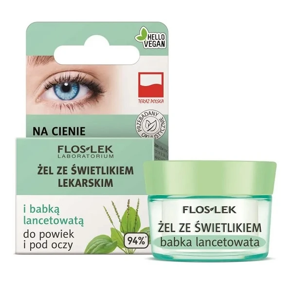 Flos-Lek Laboratorium, żel ze świetlikiem lekarskim i babką lancetowatą do powiek i pod oczy, 10ml