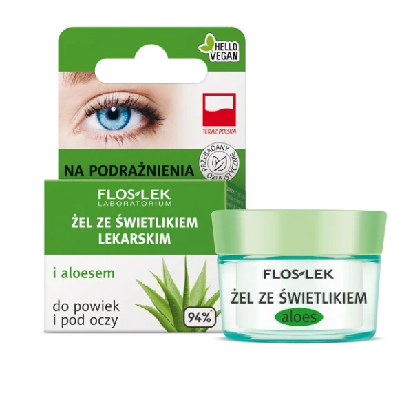 Flos-Lek Laboratorium, żel ze świetlikiem lekarskim i aloesem do powiek i pod oczy, 10g