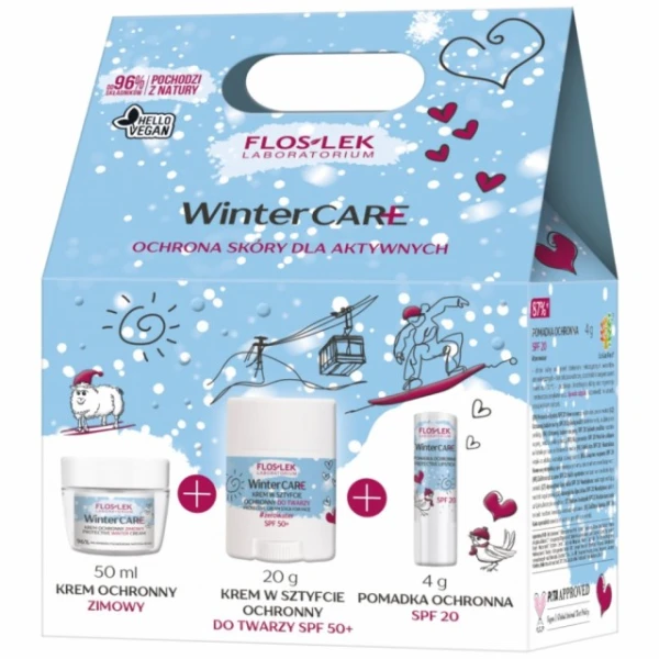 Flos-Lek Laboratorium, Winter Care, krem ochronny, 50ml + krem do twarzy w sztyfcie, 20g + pomadka ochronna, 1 sztuka