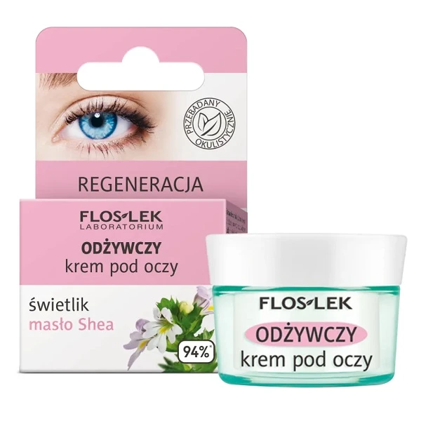 Flos-Lek Laboratorium, odżywczy krem pod oczy, świetlik i masło Shea, 15ml