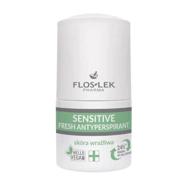Floslek Pharma, Sensitive Fresh, antyperspirant, skóra wrażliwa, roll-on, 50ml