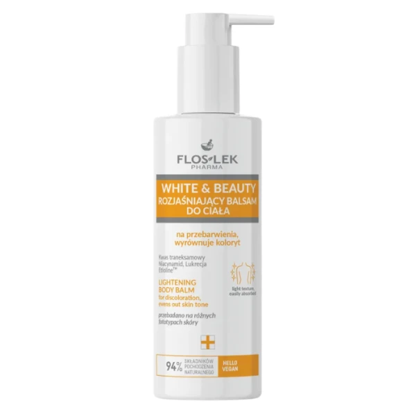Flos-Lek Pharma, White&Beauty, rozjaśniający balsam do ciała, 175ml