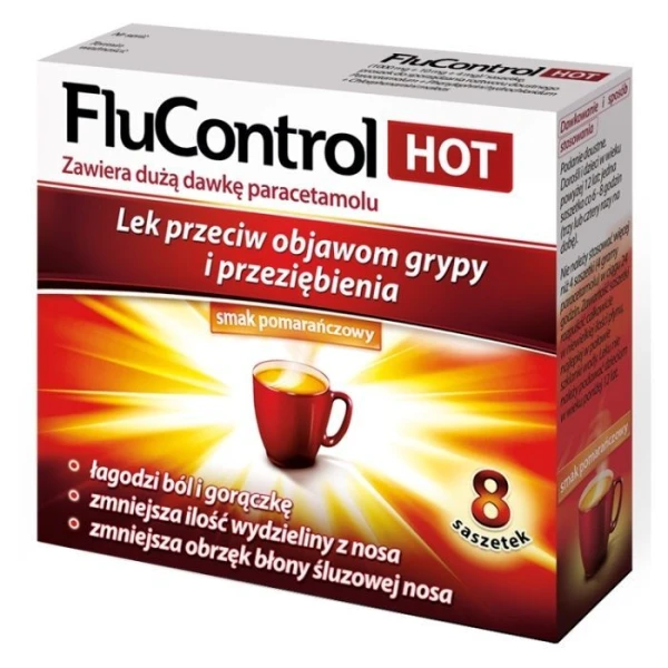 Flucontrol Hot (1000mg+10mg+4mg), 8 saszetek