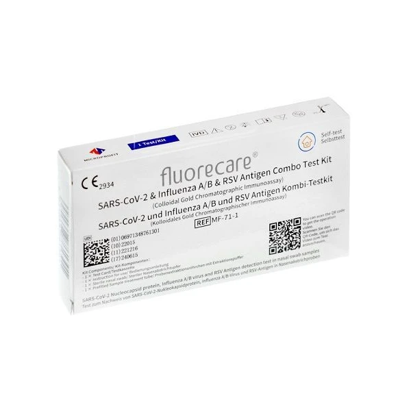 Fluorecare, test SARS-CoV-2, grypa A/B i RSV antygen Combo, 1 sztuka