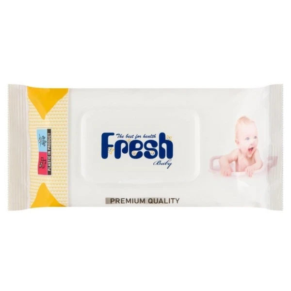 Fresh Baby, chusteczki nawilżane z klipsem, dla dzieci i niemowląt, 72 sztuki