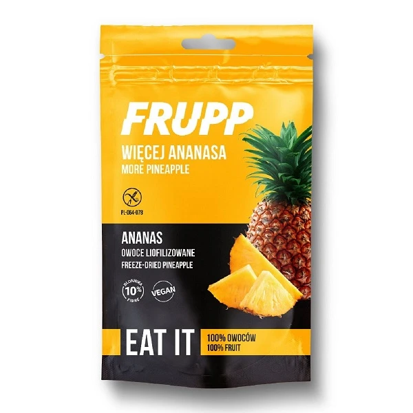 Frupp, ananas liofilizowany, bezglutenowy, 15g