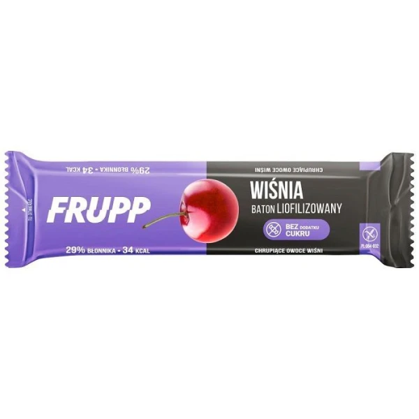 Frupp, baton liofilizowany, bez dodatku cukru, wiśnia, 10g