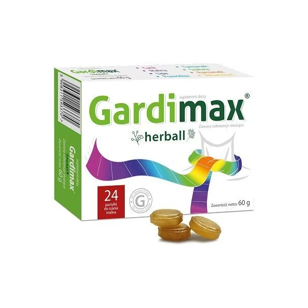 Gardimax Herball, smak malinowy, 24 pastylki do ssania