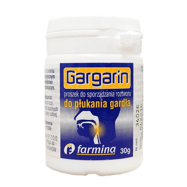 Gargarin, proszek do sporządzania roztworu do płukania gardła, 30g