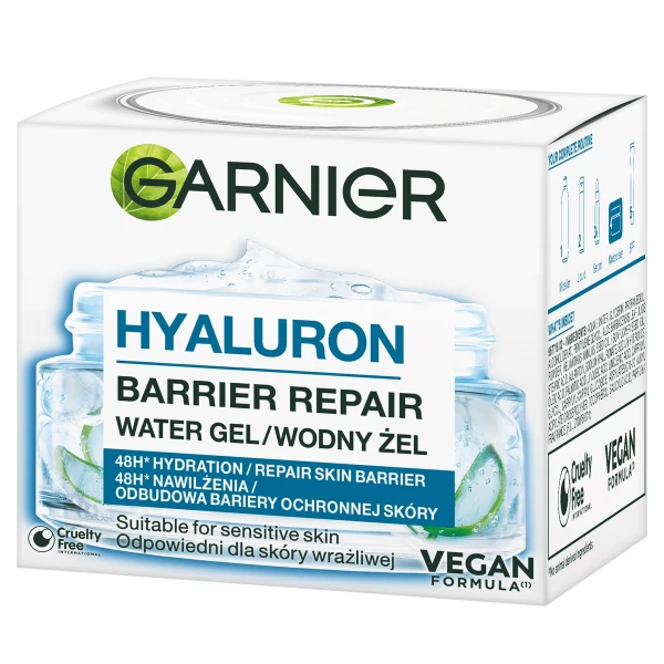 Garnier Hyaluron Barrier Repair, wodny żel nawilżający, odpowiedni dla skóry wrażliwej, 50ml