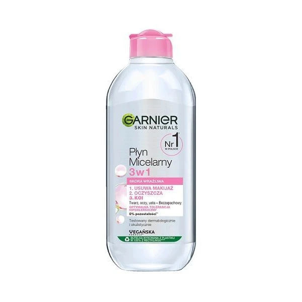 Garnier Skin Naturals, płyn micelarny 3w1, skóra wrażliwa, 400ml