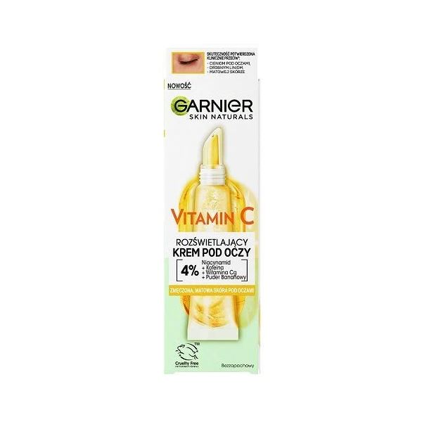 Garnier Skin Naturals, Vitamin C, rozświetlający krem pod oczy, 15ml