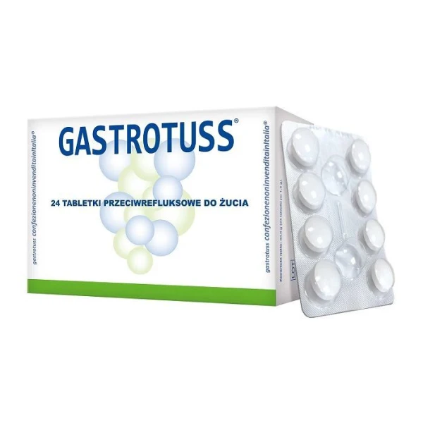 Gastrotuss, tabletki przeciwrefluksowe, 24 tabletki do żucia