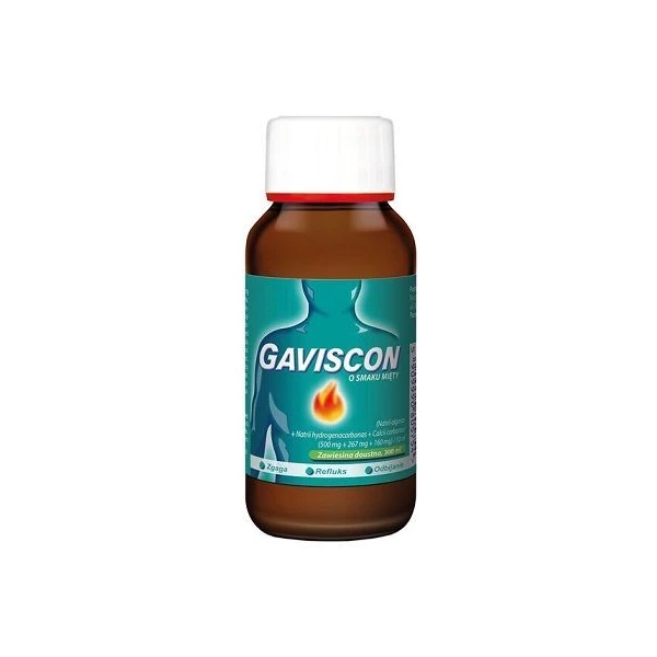 Gaviscon (500mg+267mg+160mg)/10ml, zawiesina doustna o smaku miętowym, 300ml