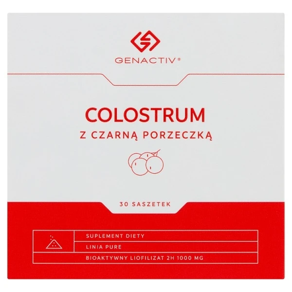 Genactiv Colostrum z czarną porzeczką, proszek, 30 saszetek