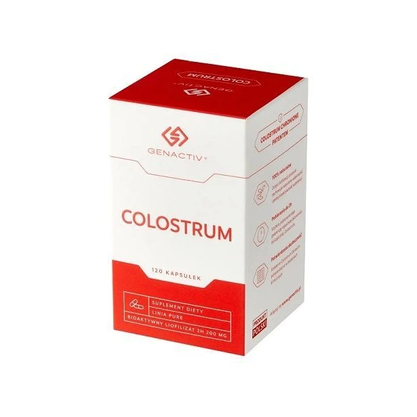 Genactiv Colostrum, dla dorosłych i dzieci po 3 roku życia, 120 kapsułek