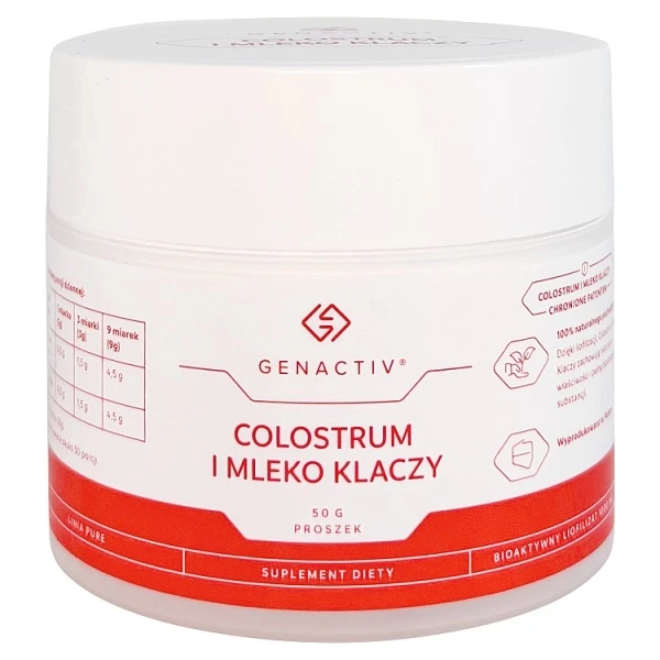 Genactiv Colostrum i Mleko Klaczy, proszek, 50g