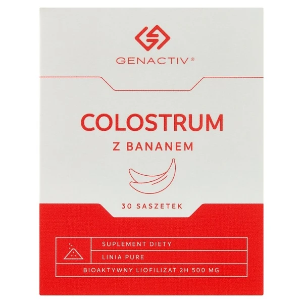 Genactiv Colostrum z bananem, proszek, 30 saszetek
