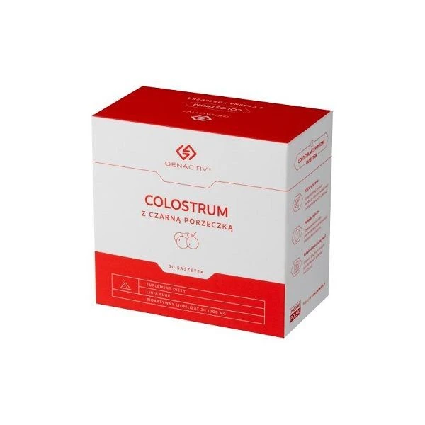 Genactiv Colostrum z czarną porzeczką, proszek, 30 saszetek
