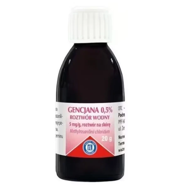 Gencjana 0,5% roztwór wodny na skórę, 20g