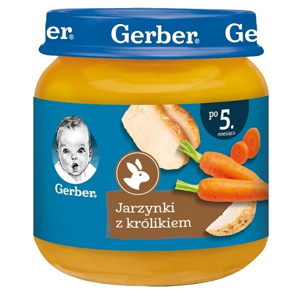 Gerber, jarzynki z królikiem, po 5 miesiącu, 125g