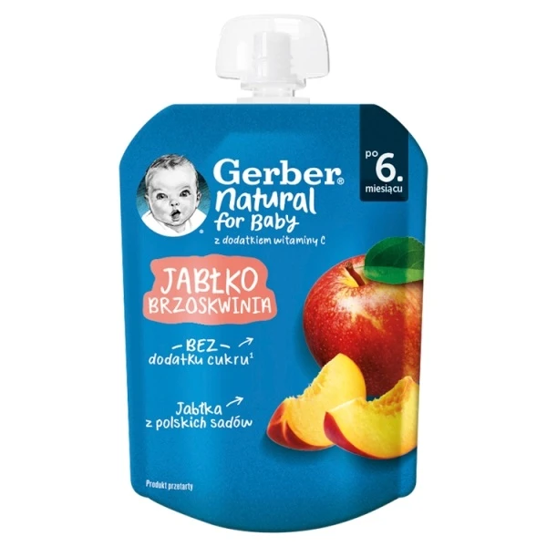 [DATA - 2026-10-30] Gerber, deserek w tubce, jabłko i brzoskwinia, po 6 miesiącu, 80g