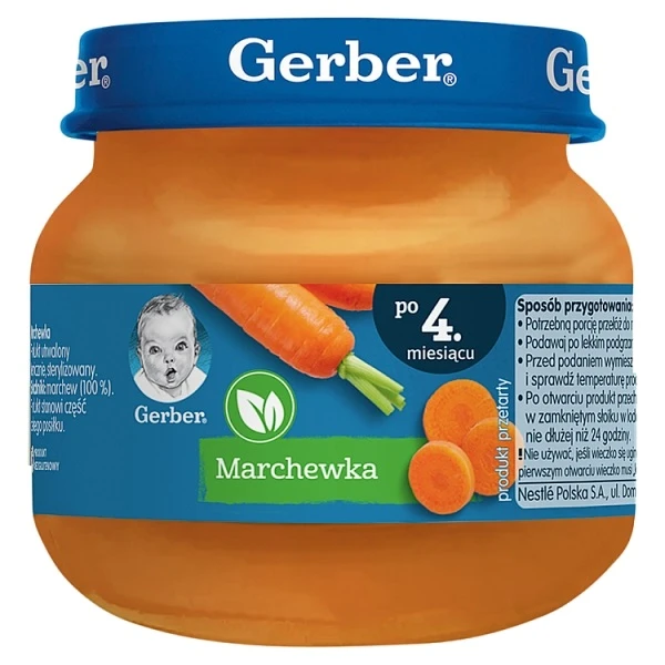 Gerber, marchewka, po 4 miesiącu, 80g