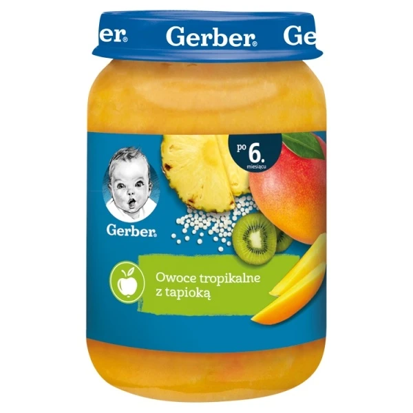Gerber, owoce tropikalne z tapioką, po 6 miesiącu, 190g