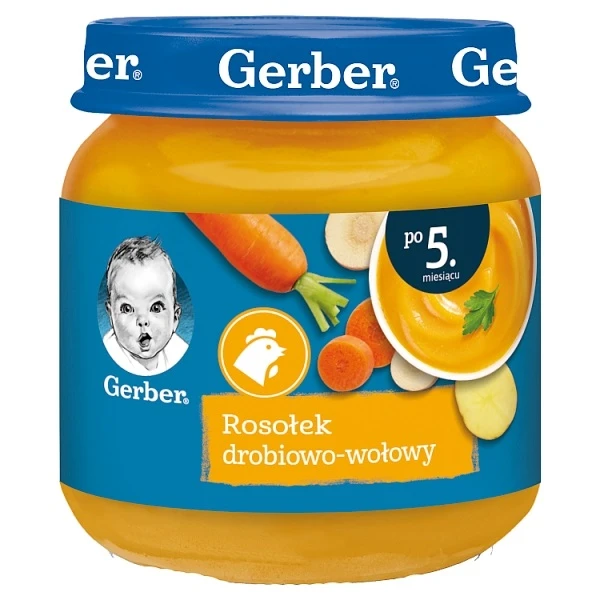 Gerber, rosołek drobiowo-wołowy, po 5 miesiącu, 125g