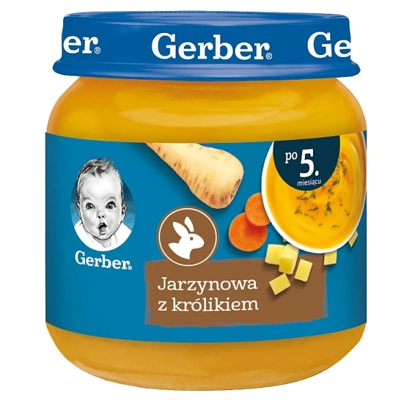 Gerber, zupka jarzynowa z królikiem, po 5 miesiącu, 125g