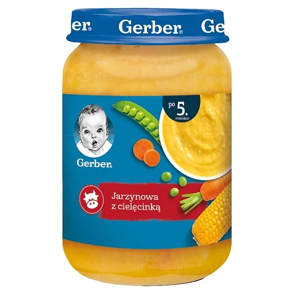 Gerber, zupka jarzynowa z cielęciną, po 5 miesiącu życia, 190g