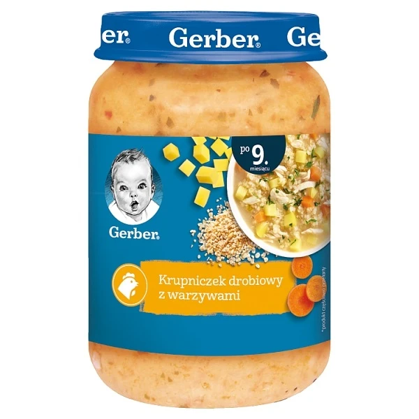 Gerber, krupniczek drobiowy z warzywami, po 9 miesiącu, 190g