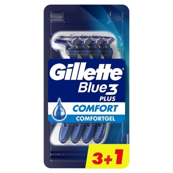 Gillette Blue 3 Plus Comfort, maszynki do golenia dla mężczyzn, 3 ostrza, 4 sztuki