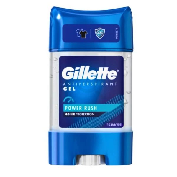 Gillette Power Rush, antyperspirant w żelu, 48h, dla mężczyzn, 70ml