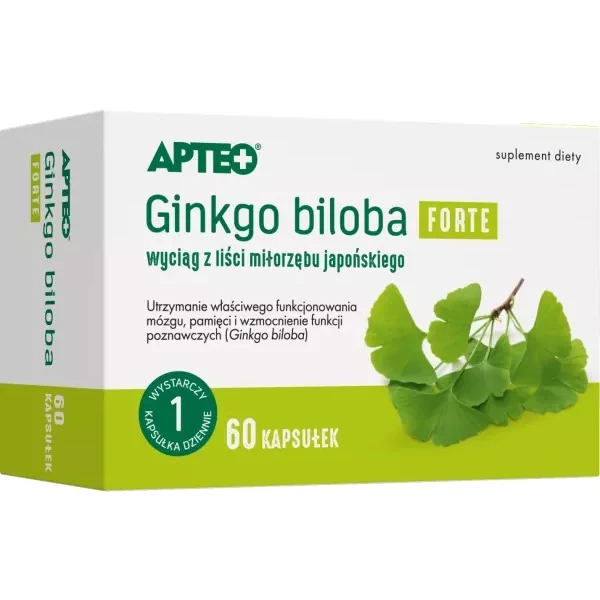 Ginkgo Biloba Forte, Apteo, 60 kapsułek