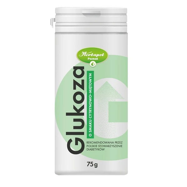 Glukoza, smak cytrynowo-miętowy, proszek, 75g