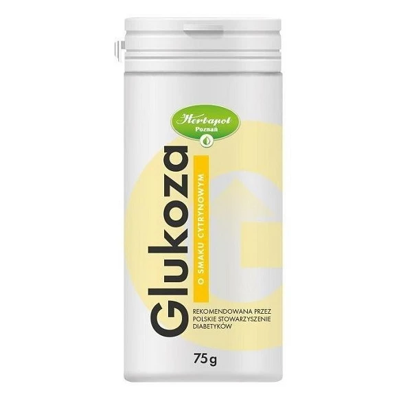 Glukoza, smak cytrynowy, proszek, 75g